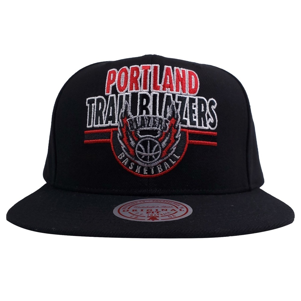 Portland Blazers Mitchell & Ness NBA Snapback Hat Cap 3D Logo Black NWT